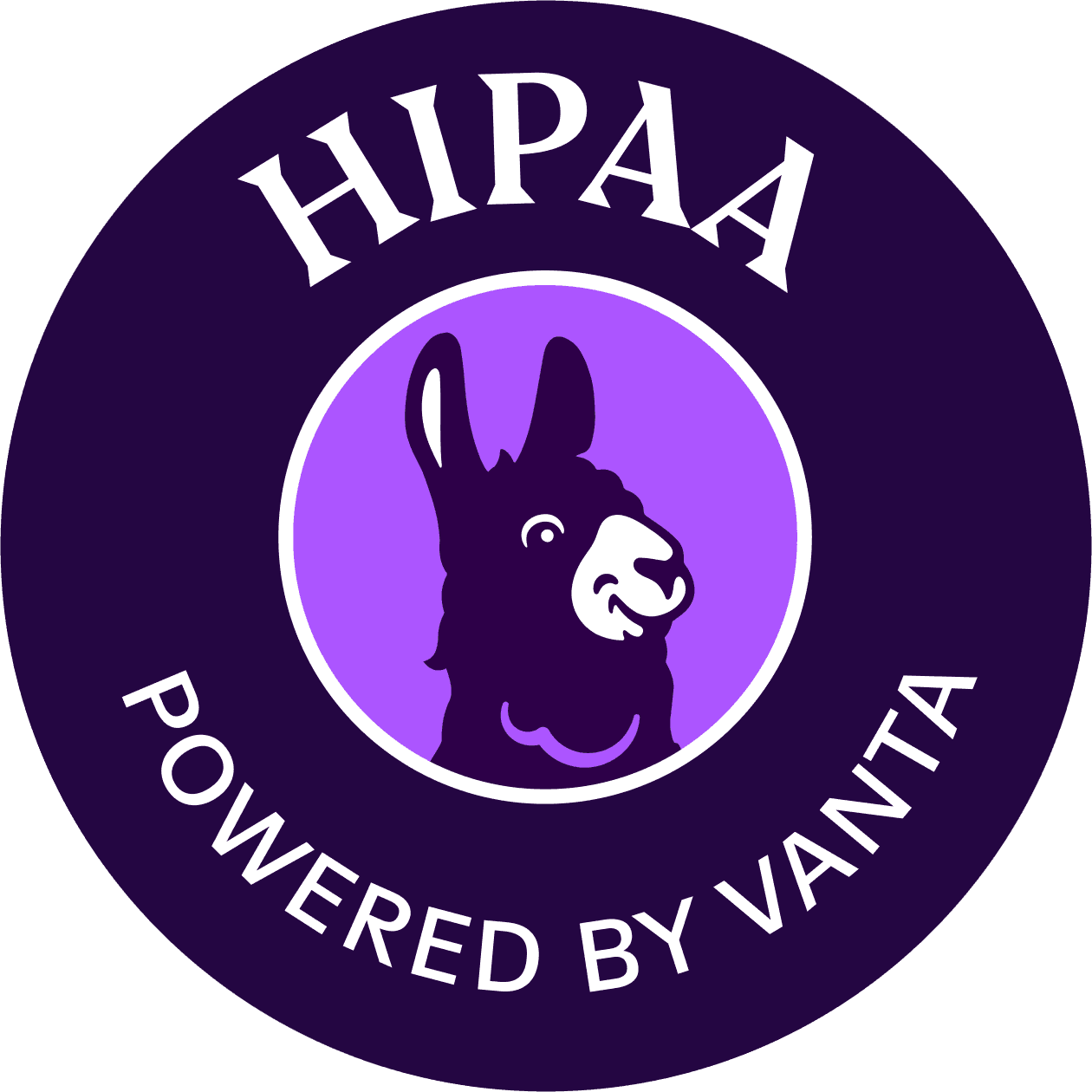 HIPAA compliance badge, powered by Vanta
